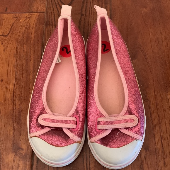 Girls BARBIE pink sparkle rubber sole ballet flats/ sneakers size 1/2 or 3/4 NE… - Picture 7 of 8